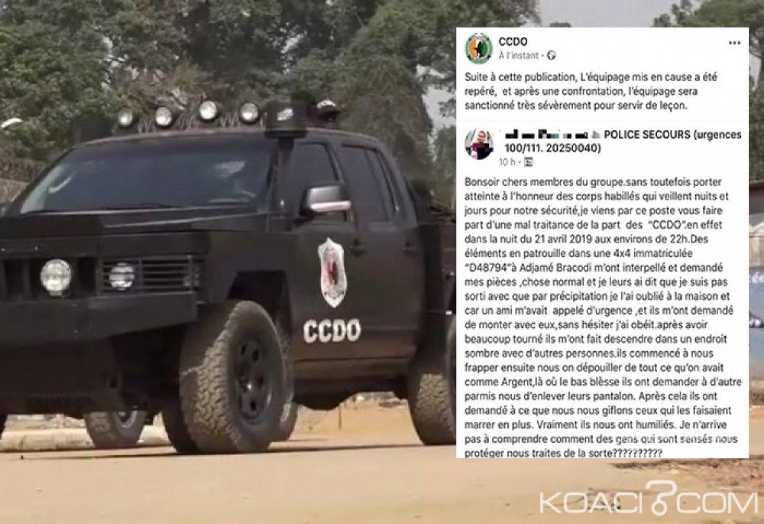 Côte d'Ivoire : Affaire des éléments du CCDO humilient des citoyens à  Adjamé, les mis en causes sanctionnés