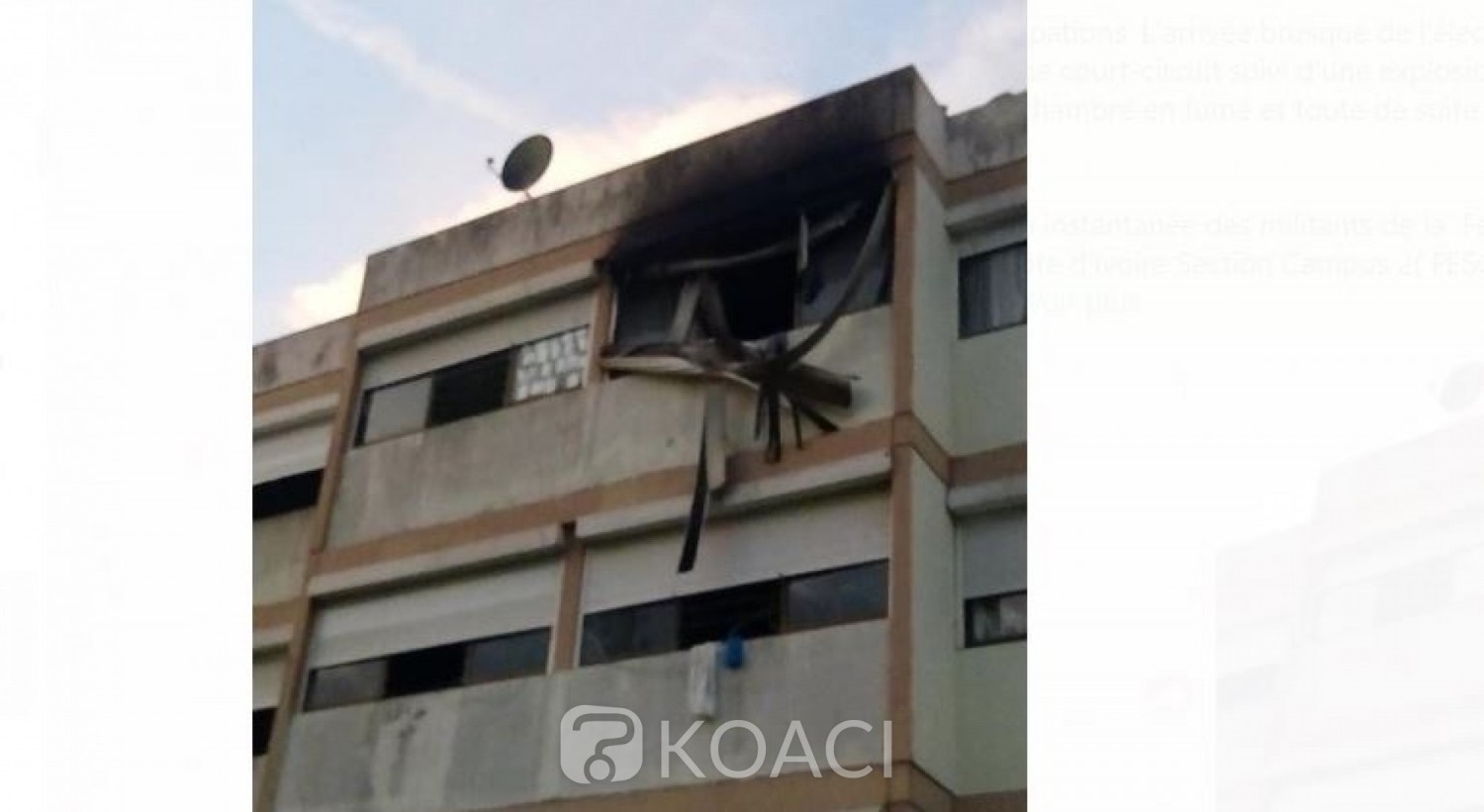 Côte d'Ivoire: Au campus de Cocody, la chambre d'une étudiante part en fumée suite à un incendie
