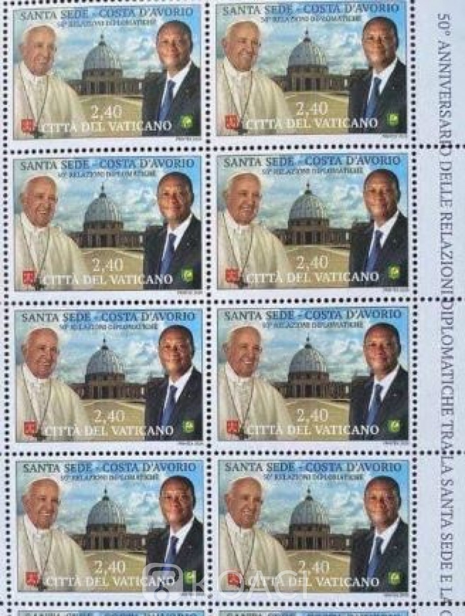 Cote d'Ivoire-Vatican : Le cinquantième anniversaire des relations diplomatiques marqué par l'instauration d'un timbre