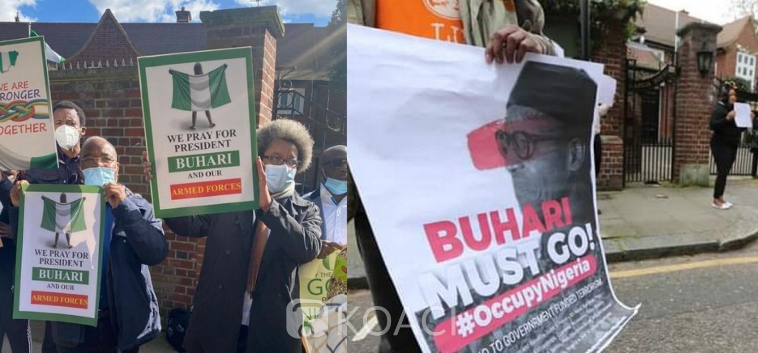 Nigeria :  Manifestations pro et anti contrôle médical de Buhari à Londres