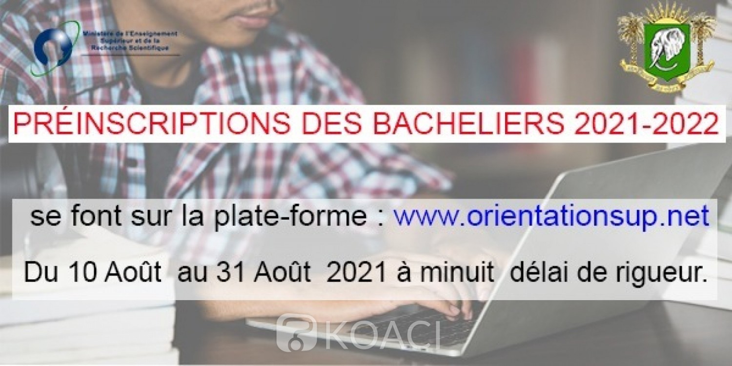 Côte d'Ivoire : Universités et grandes écoles, les pré-inscriptions des nouveaux bacheliers démarrent à partir du 10 et prennent fin le 31 août prochain