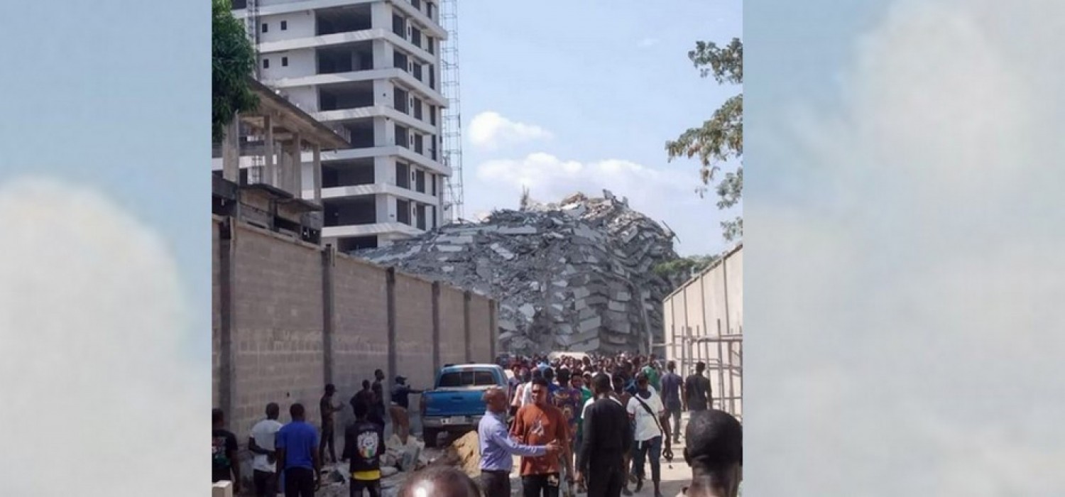 Nigeria :  Secours après effondrement d'un immeuble de 21 étages à Lagos