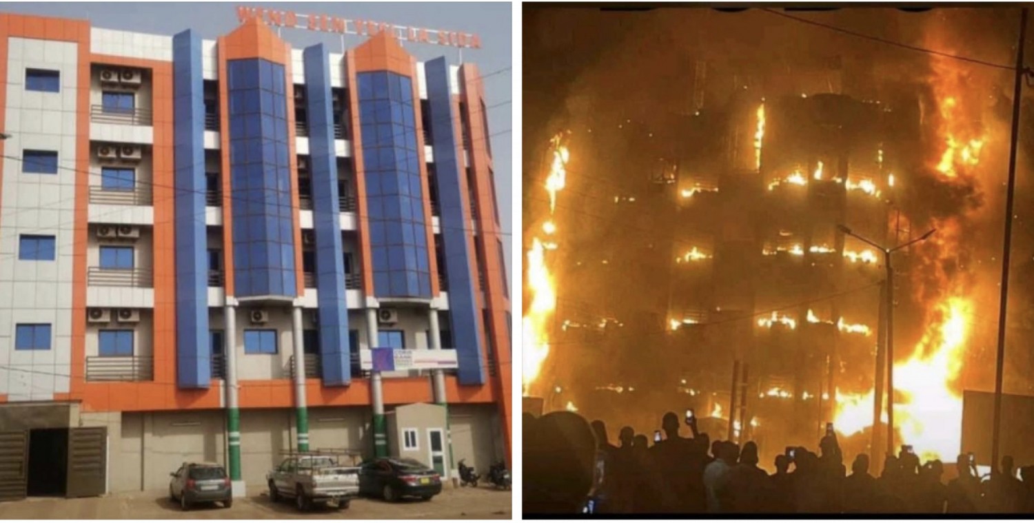 Burkina Faso : Un immeuble de quatre étages complètement parti en flammes à Bobo Dioulasso