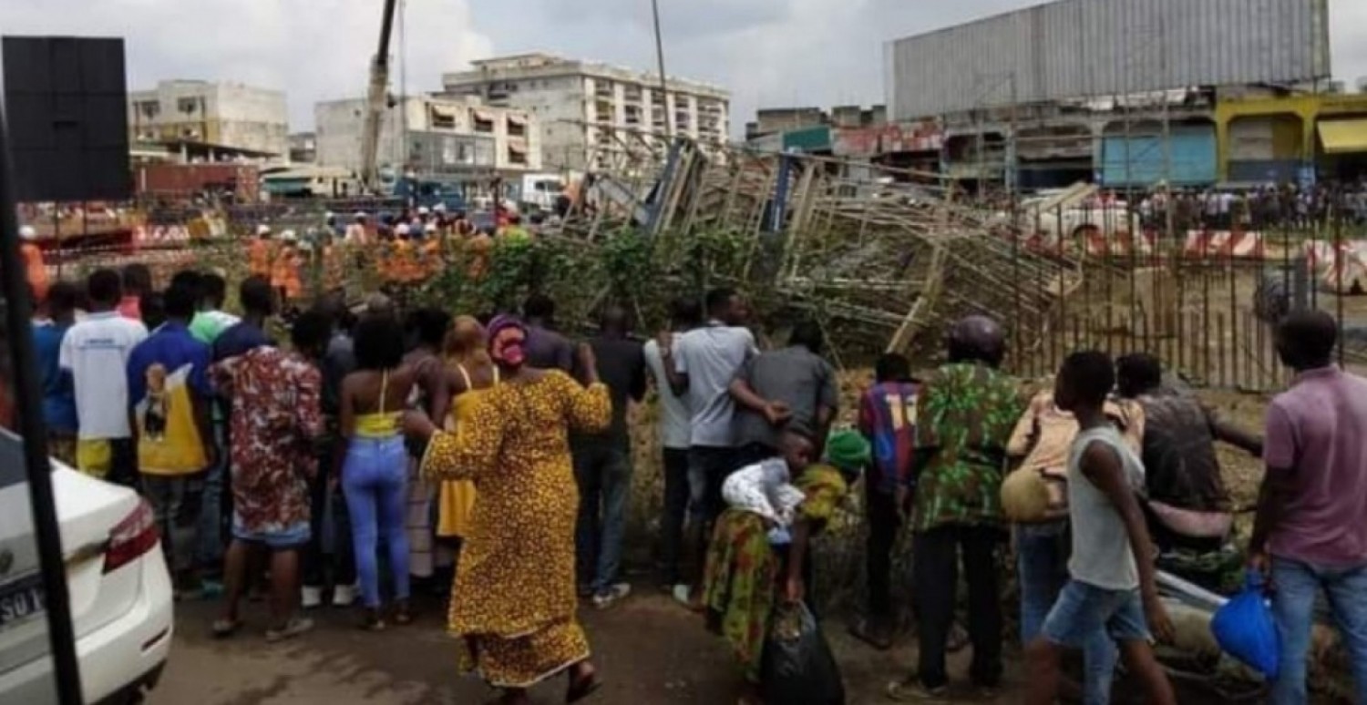 Côte d'Ivoire : Yopougon, un pilier de l'échangeur en construction à Gesco s'écroule sur des ouvriers
