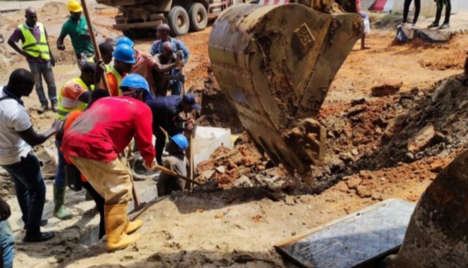 Côte d'Ivoire : Chantier carrefour Indénié, une personne piégée dans des décombres, plus de peur que de mal