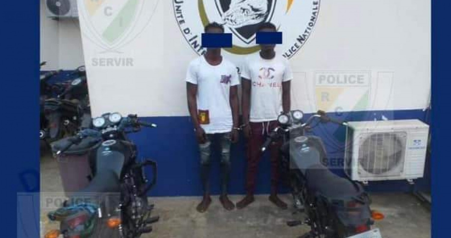 Côte d'Ivoire : Marcory, longtemps recherchés pour vols et agressions à motos, 02 individus interpellés