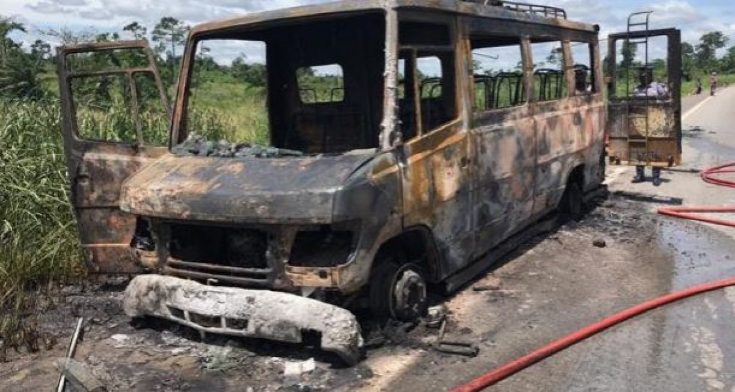 Côte d'Ivoire : Marahoué, un mini car de transport prend feu, deux enfants calcinés