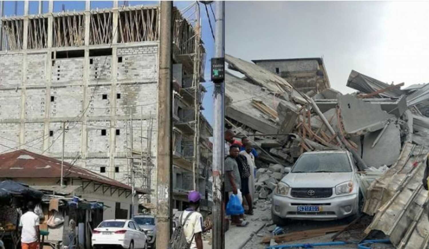 Côte d'Ivoire : Drame à Treichville, selon la Mairie,  l'immeuble devrait être construit sur 5 niveaux, dernier bilan : 07 décès et 15 blessés