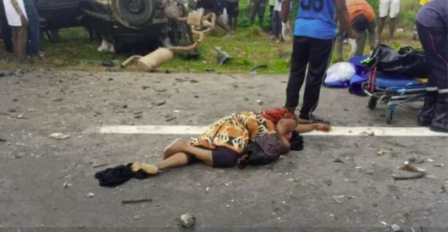 Côte d'Ivoire : Accident mortel, voulant traverser la route, une femme se fait renverser avec ses 02 enfants par un gros camion