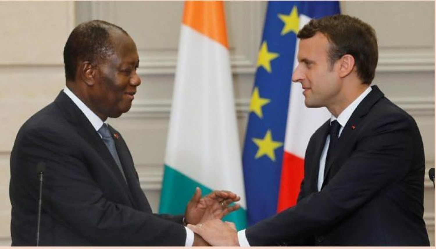 Côte d'Ivoire : Après la réélection sans surprise de Macron, Ouattara se réjouit de poursuivre  avec lui le renforcement des liens d'amitié et de coopération