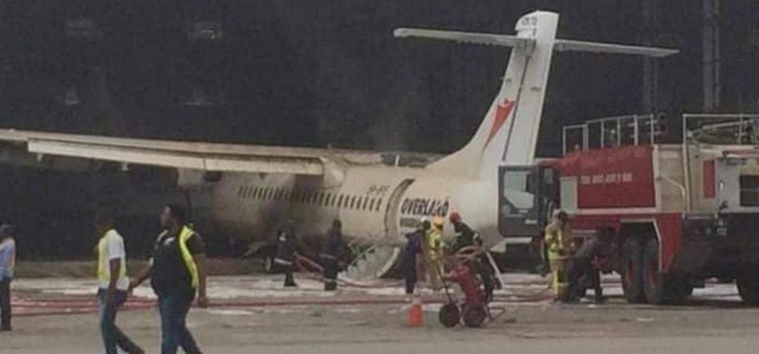 Nigeria :  Un avion en feu atterrit d'urgence à Lagos, chance pour les passagers