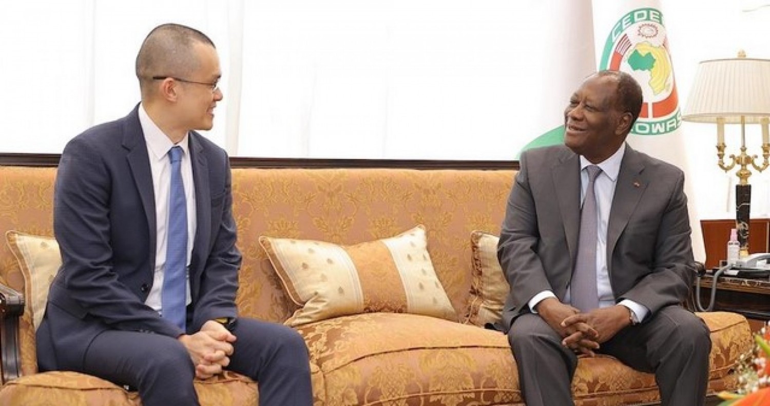 Côte d'Ivoire : Alassane Ouattara échange avec Changpeng Zhao, fondateur de Binance sur l'introduction de la cryptomonnaie dans les échanges commerciaux