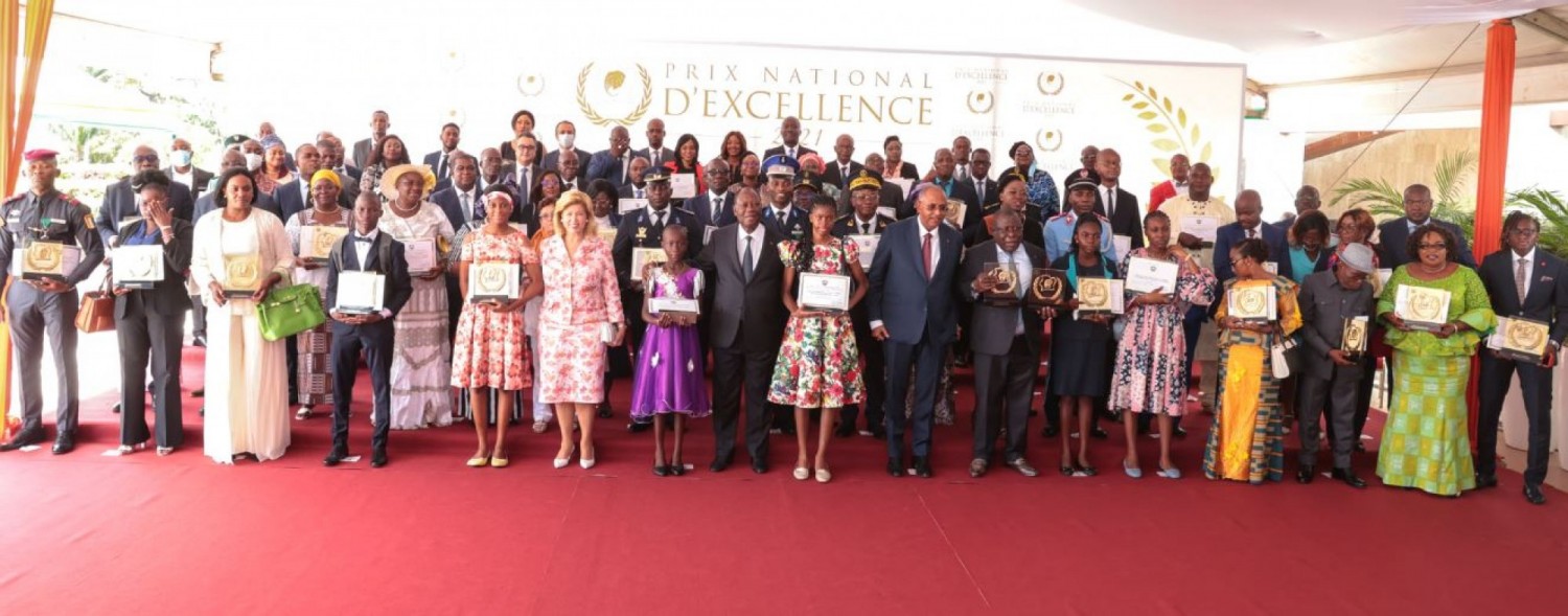 Côte d'Ivoire :  Journée nationale d'excellence, 87 prix décernés le 5 août au Palais présidentiel en présence de Ouattara
