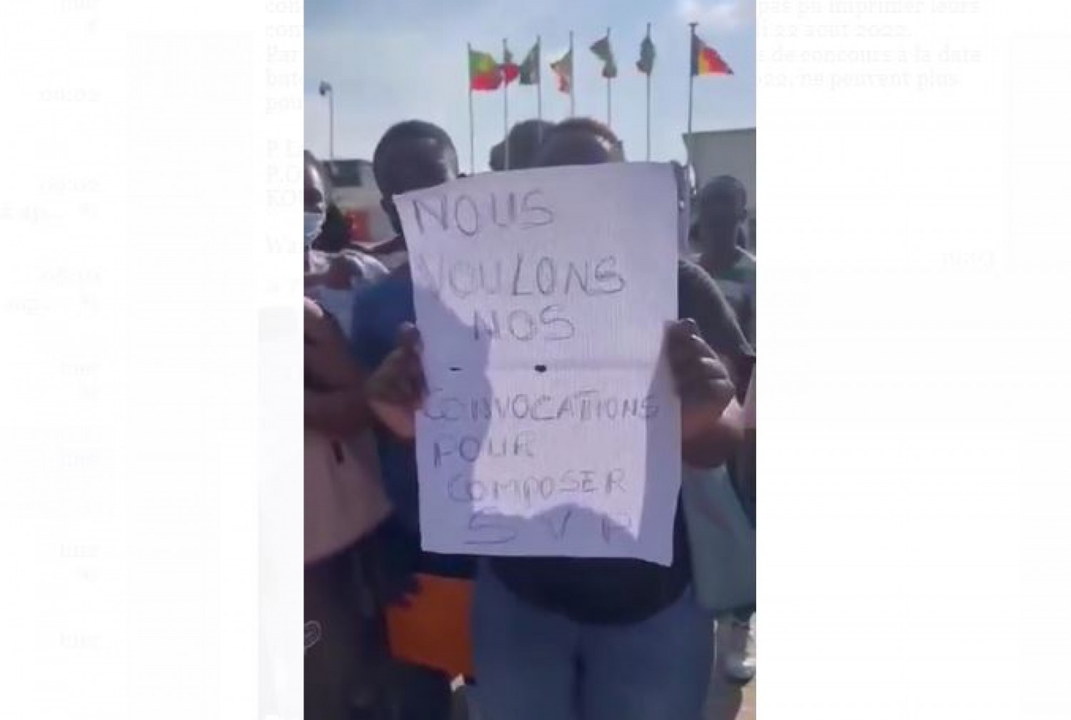 Côte d'Ivoire : Suite à une manifestation devant l'INFAS, le Secrétaire des Examens et Concours, rassure les candidats ayant payé les frais d'inscription et ne possédant pas de convocation