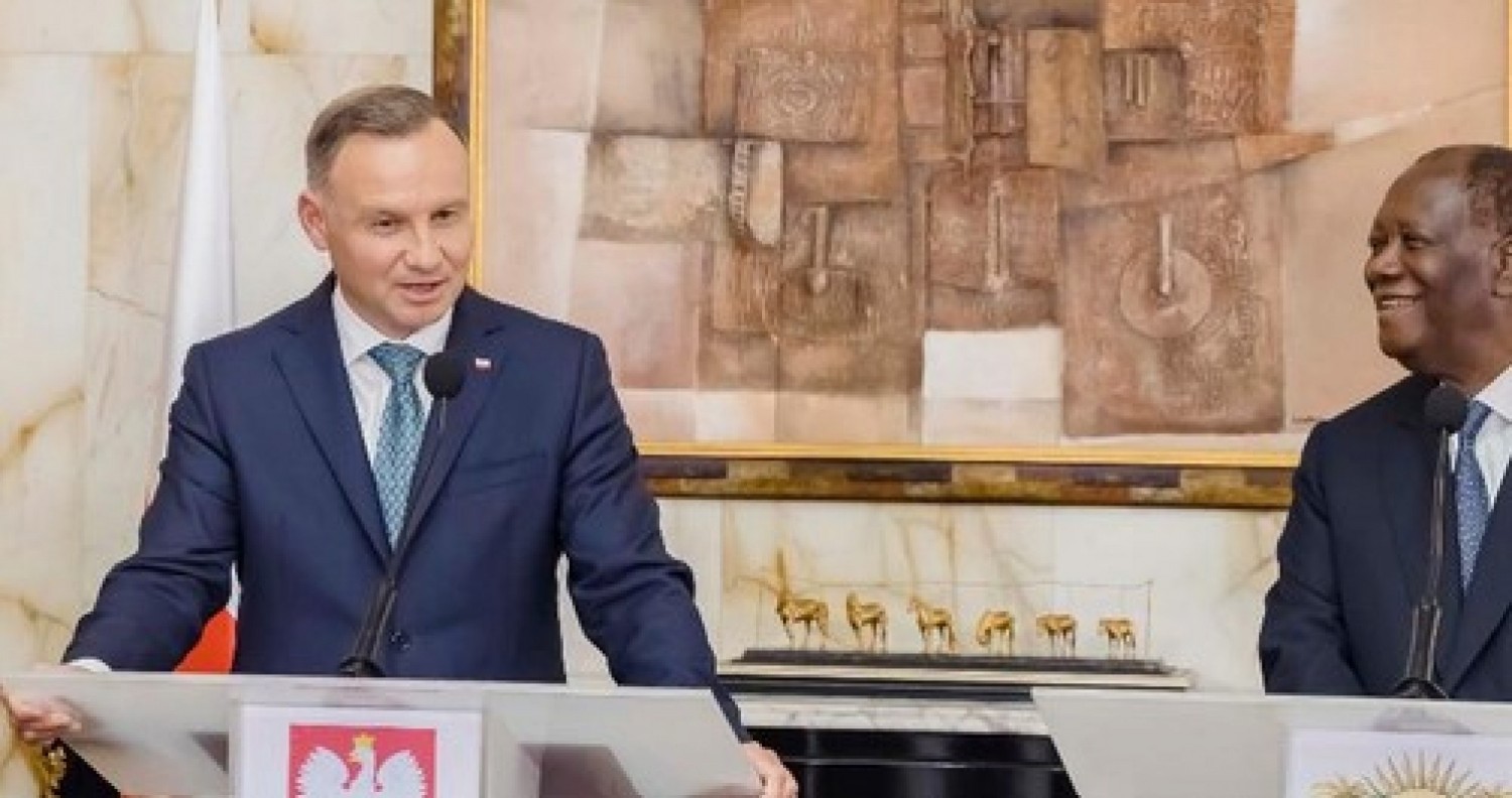 Côte d'Ivoire :   Depuis Abidjan, le Président polonais, Andrzej Duda dénonce le relais par les médias africains de la propagande russe