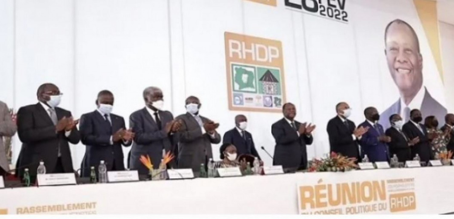 Côte d'Ivoire : RHDP, Réunion du Conseil Politique et  Investiture des Secrétaires Départementaux lundi à Abidjan