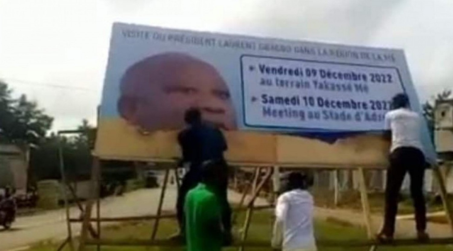 Côte d'Ivoire : Visite de Gbagbo dans la Mé, des affiches de l'ex-président vandalisées, des transporteurs mis en garde