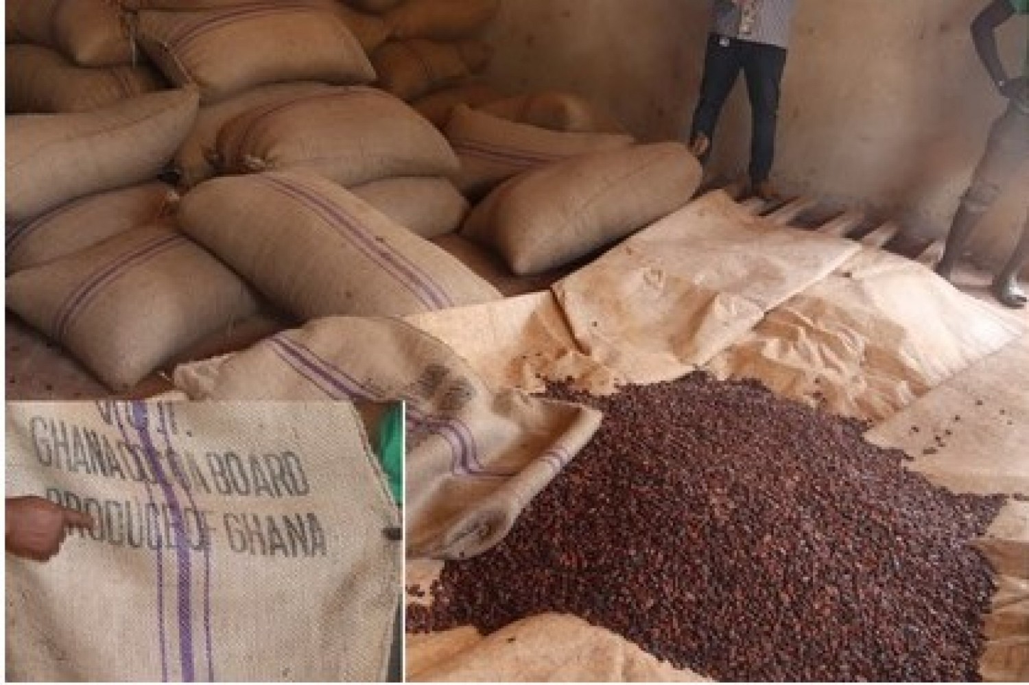 Côte d'Ivoire : Abengourou, plus de 35  tonnes fèves de cacao en provenance du Ghana saisies, deux personnes interpellées