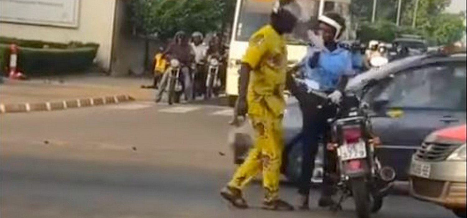 Togo :  La police rattrape un motocycliste fautif sur un agent dans la circulation