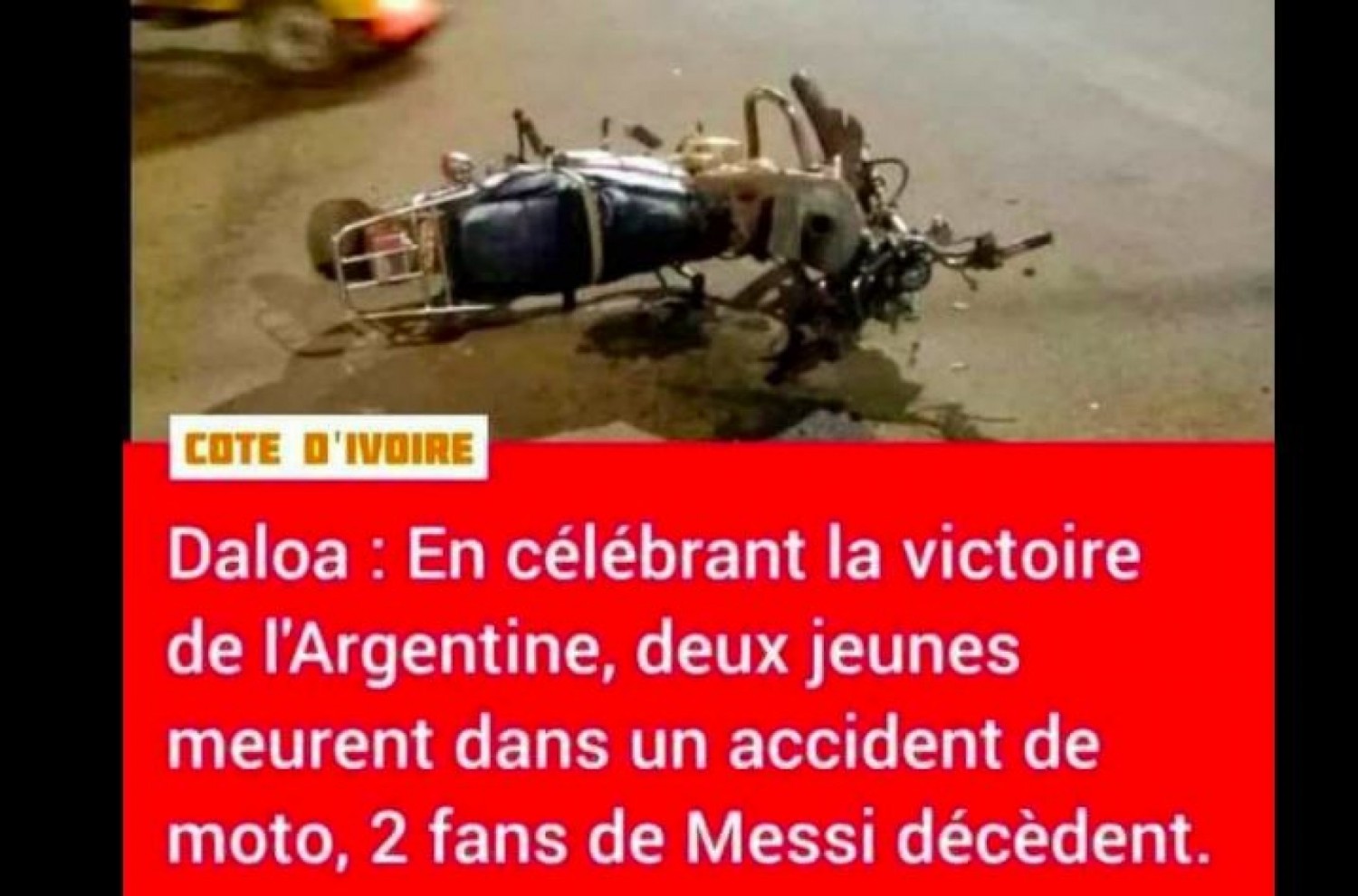 Côte d'Ivoire : Daloa, contrairement aux infox, aucun mort signalé dans la ville après la finale Argentine – France