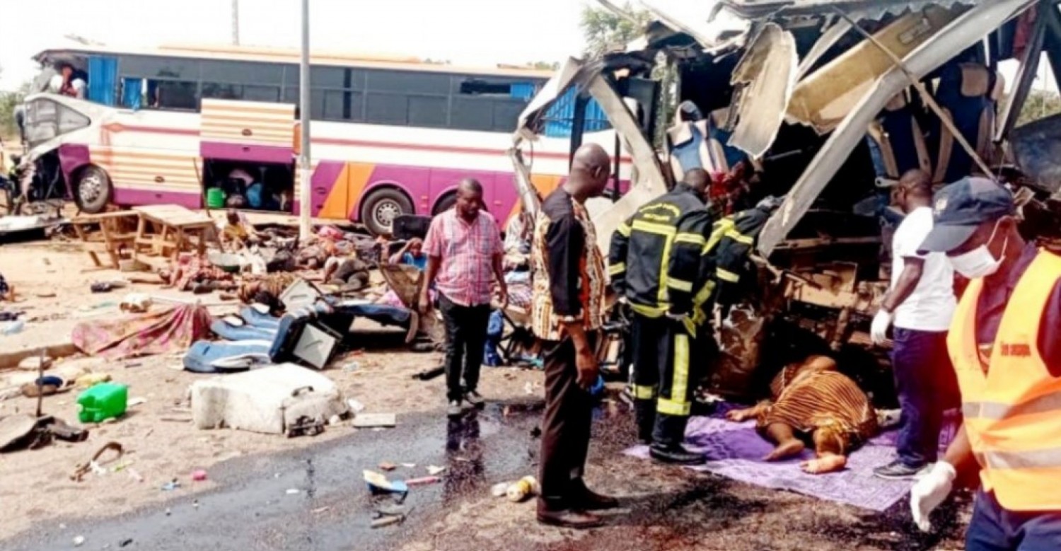 Côte d'Ivoire : 14 décès et 73 blessés dans un accident entre deux cars à la sortie de Yamoussoukro
