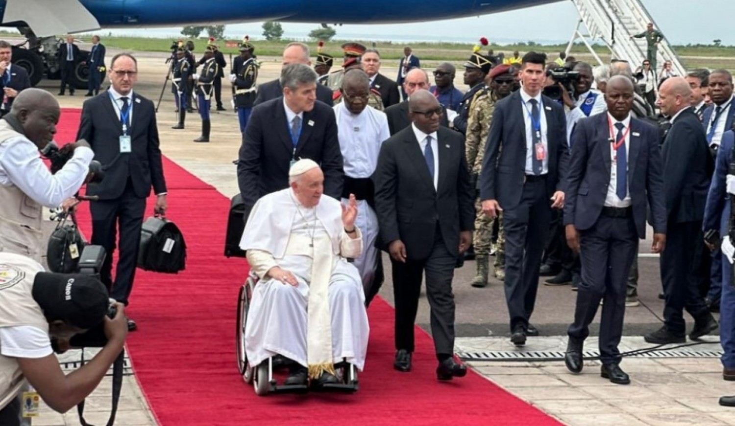 RDC :  Arrivée du pape François à Kinshasa