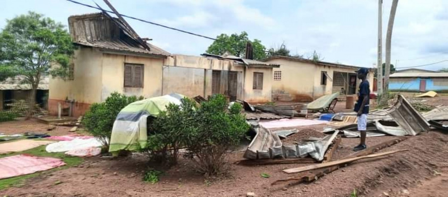Côte d'Ivoire : Lakota, une tornade fait de nombreux dégâts dans le village de Zokolilié, des édifices publics et religieux détruits, 344 familles sans abris
