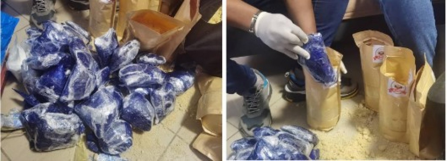 Côte d'Ivoire : 21 kilogrammes de cocaïnes dissimulés dans des colis d'attiéké pour l'Europe saisis