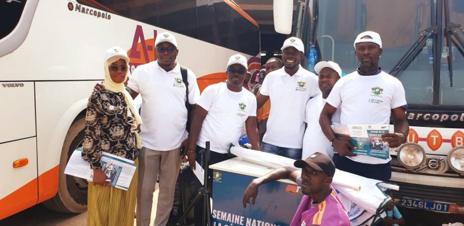 Côte d'Ivoire : A l'approche des fêtes de Pâques, la DGTTC investi 03 grandes gares routières du district d'Abidjan pour une sensibilisation sur la sécurité routière