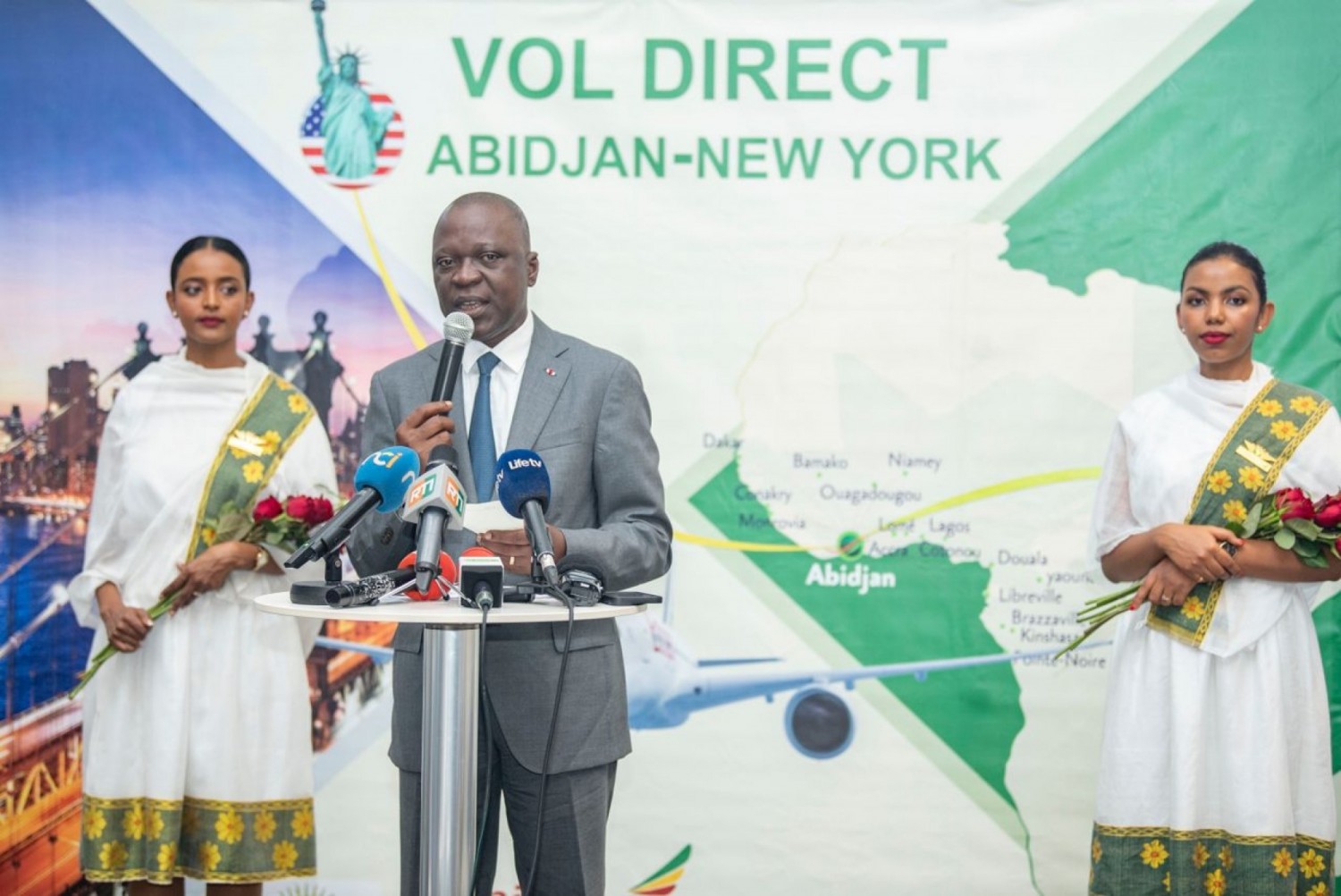 Côte d'Ivoire-USA : Reprise effective des vols directs d'Abidjan vers New York, le premier avion a décollé avec plus de 200 passagers