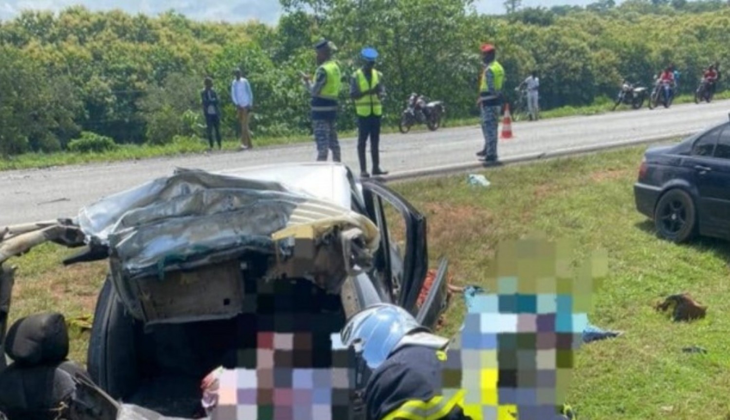 Côte d'Ivoire : L'accident signalé dimanche sur l'autoroute du nord a finalement causé le décès de cinq de personnes