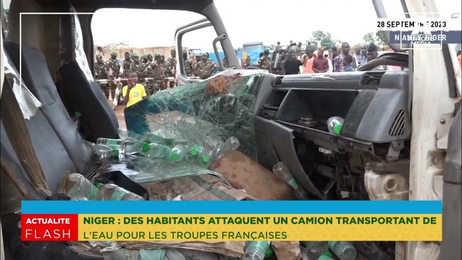 Niger : Un camion transportant de l'eau destinée aux troupes françaises saccagé à Niamey