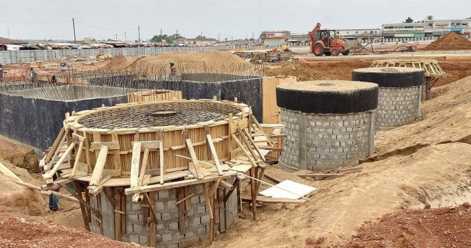 Côte d'Ivoire : Grand marché de Bouaké, les prix fixés entre 350 000 et 6 millions pour l'installation des commerçants ?  Le grand marché de Bouaké en construction (DR)   Lancés en décembre