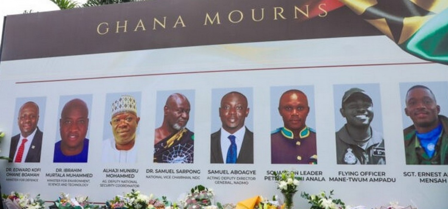 Ghana :  Crash de l'hélicoptère, la boite noire retrouvée, appel à restituer les débris récupérés d'ici lundi