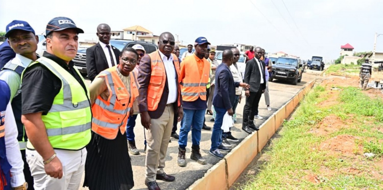 Côte d'Ivoire : Amédé visite le chantier des travaux de prolongement du boulevard Germain Coffi Gadeau