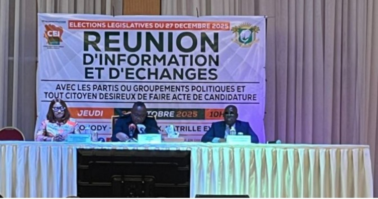 Côte d'Ivoire : Législatives 2025, 1124 dossiers officiellement retenus  sur 1162 pour le scrutin du 27 decembre