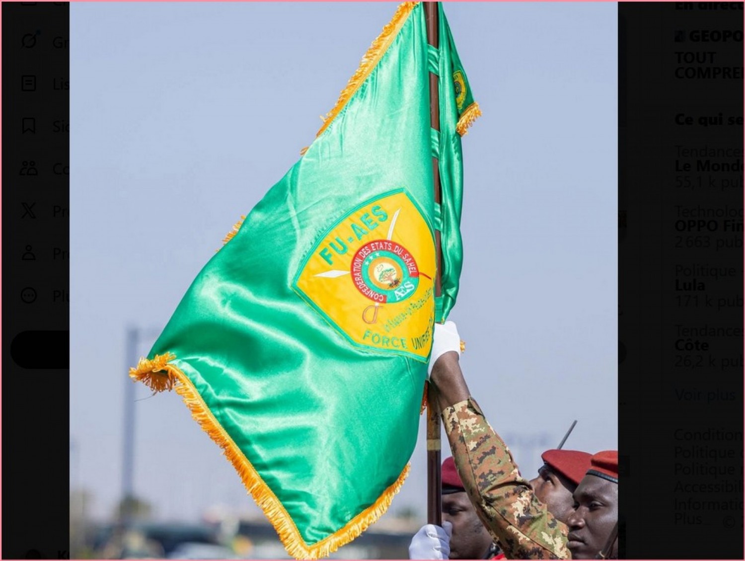 Mali : Remise du drapeau de la Force Unifiée