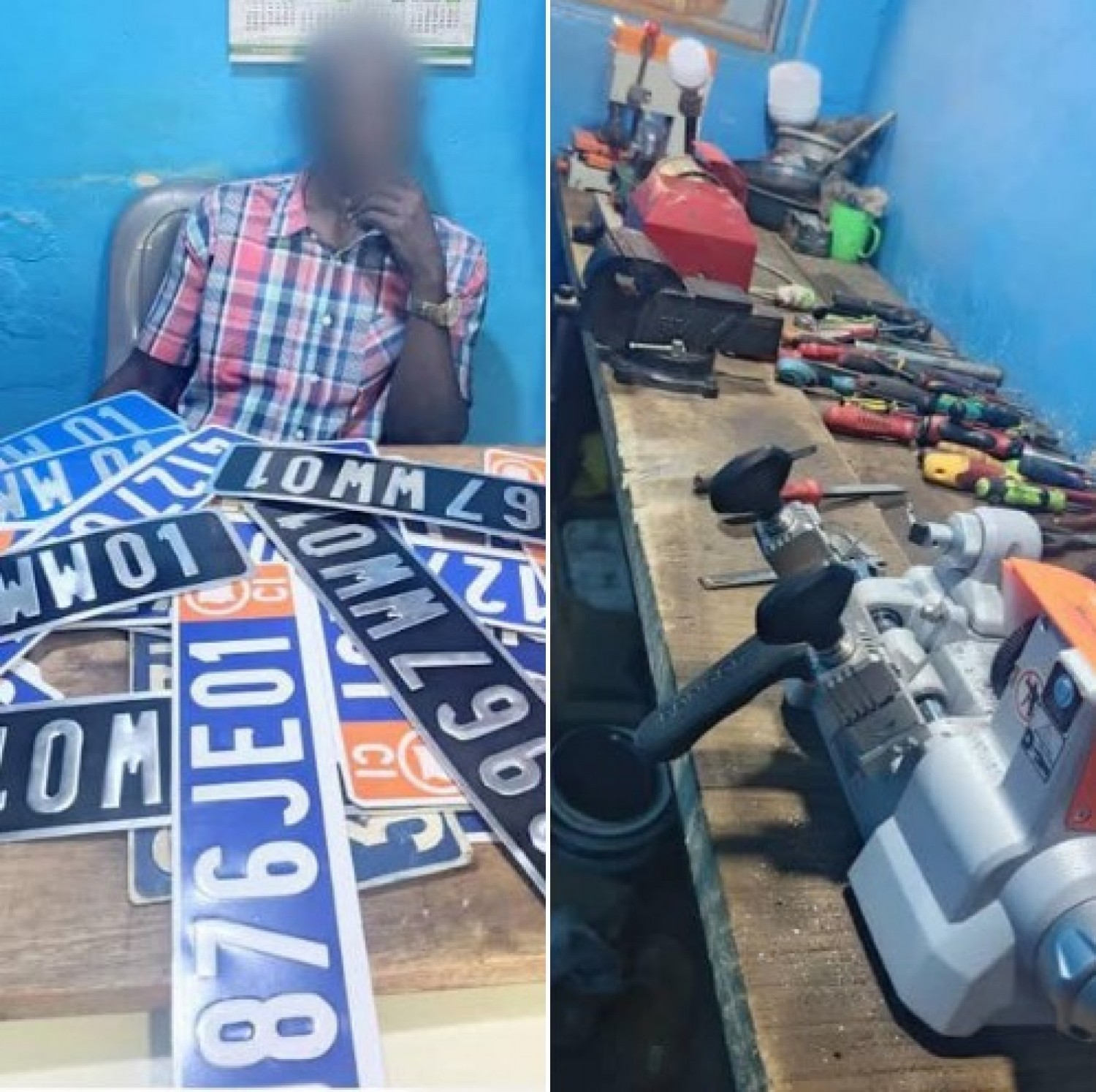 Côte d'Ivoire : Daloa, démantèlement  d'un réseau de fabrication de plaques fantaisistes et banalisées