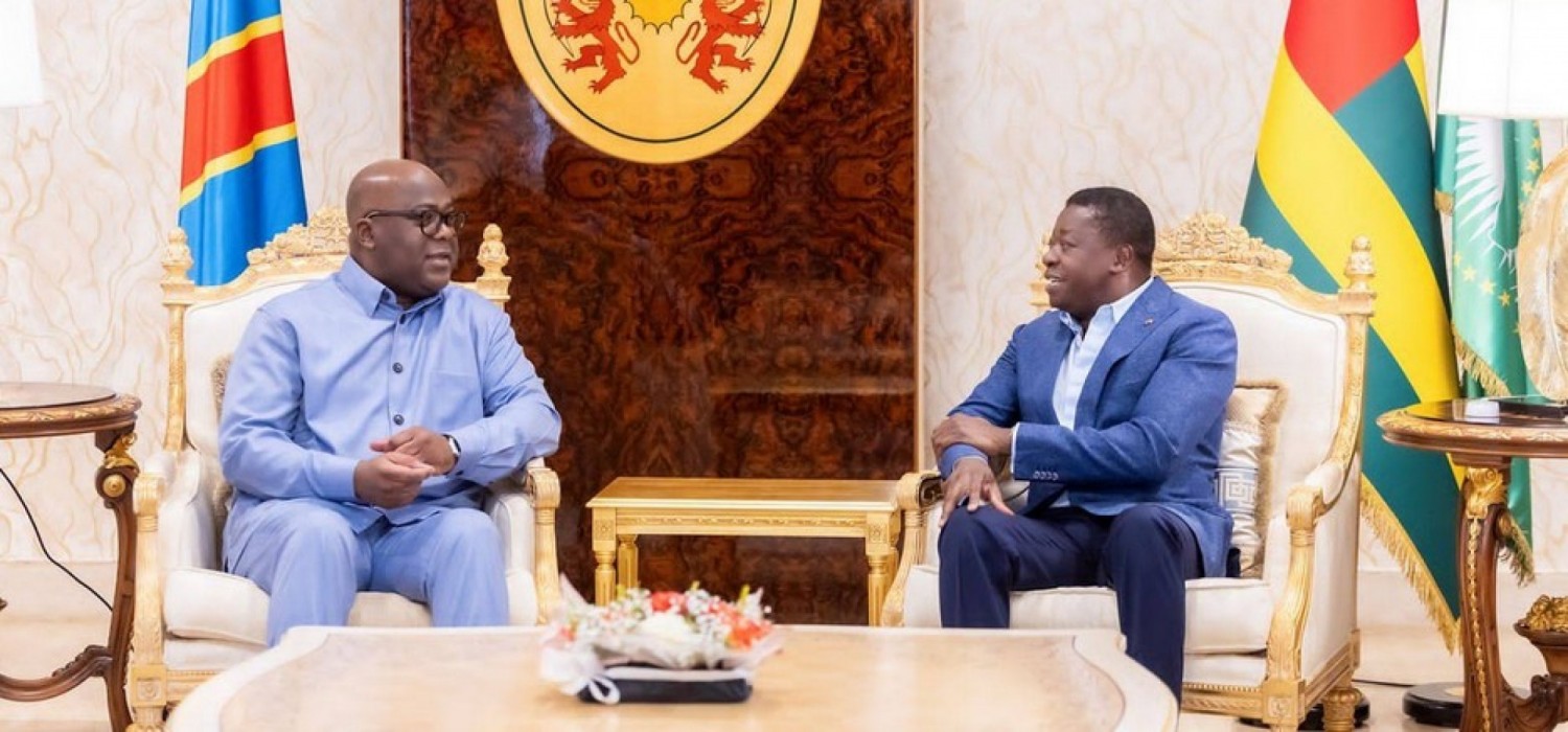 Togo-RDC :  Les Présidents Gnassingbé et Tshisekedi discutent coopération et situation à l'Est de la RDC