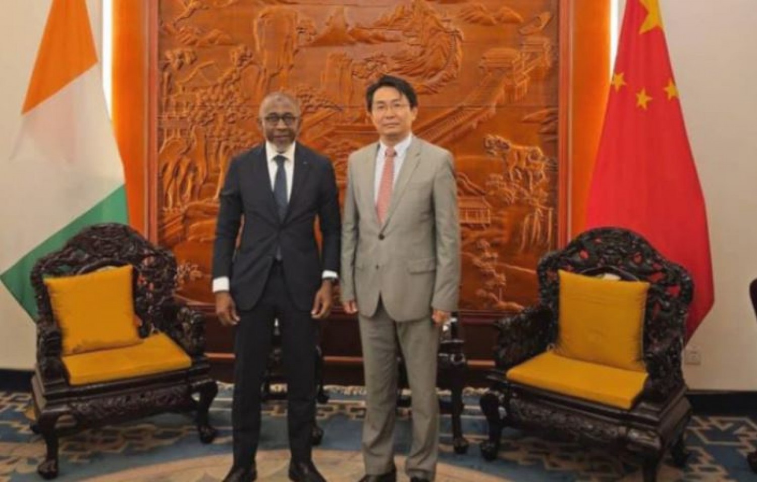 Côte d'Ivoire : Coopération sino-ivoirienne : premiers échanges entre Wu Jie et Abou Dosso à Abidjan