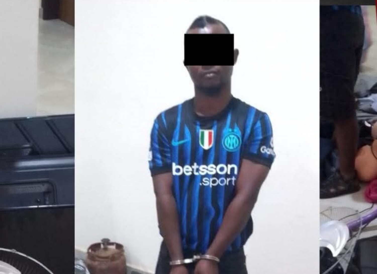 Côte d'Ivoire : Daloa, un cambriolage spectaculaire élucidé, un suspect arrêté avec un véritable stock de marchandises