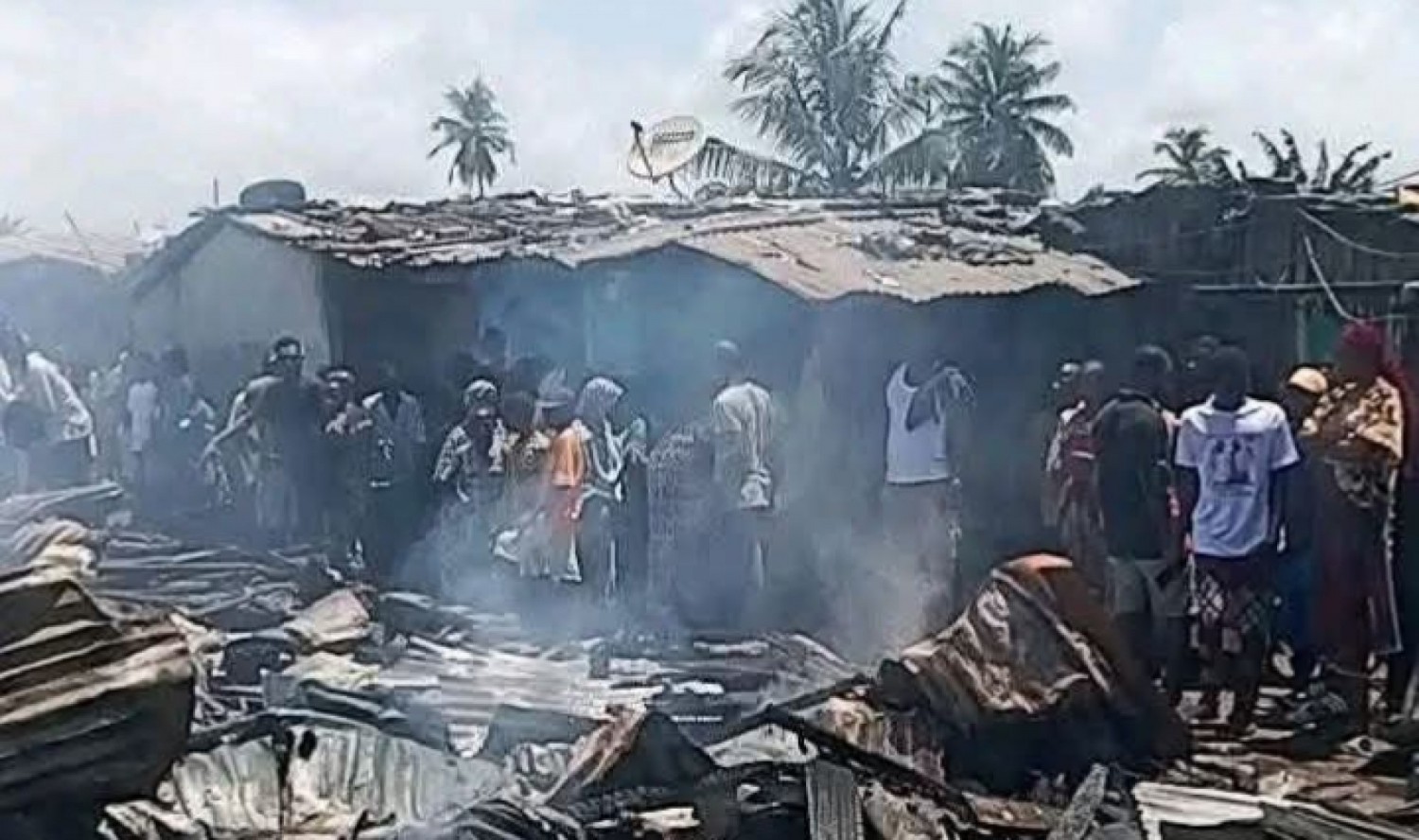 Côte d'Ivoire : Port-Bouët, un incendie dévaste plusieurs habitations à Adjouffou