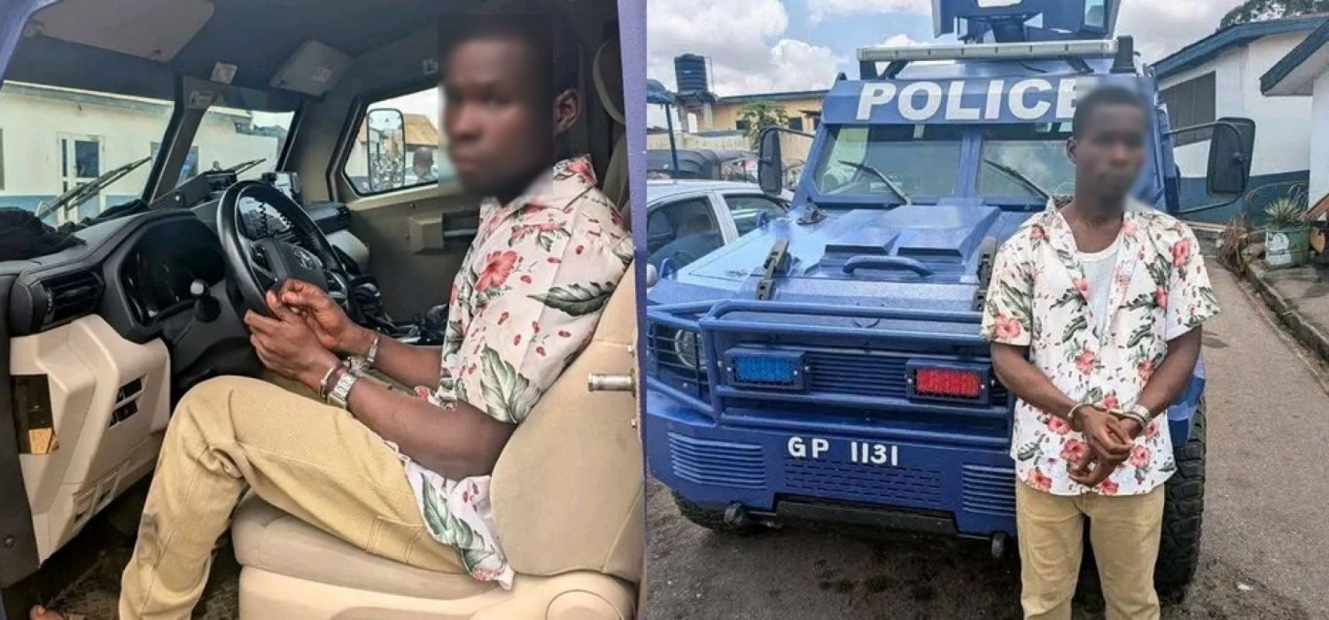 Ghana :  Il tente de voler un véhicule blindé de la police et se fait arrêter