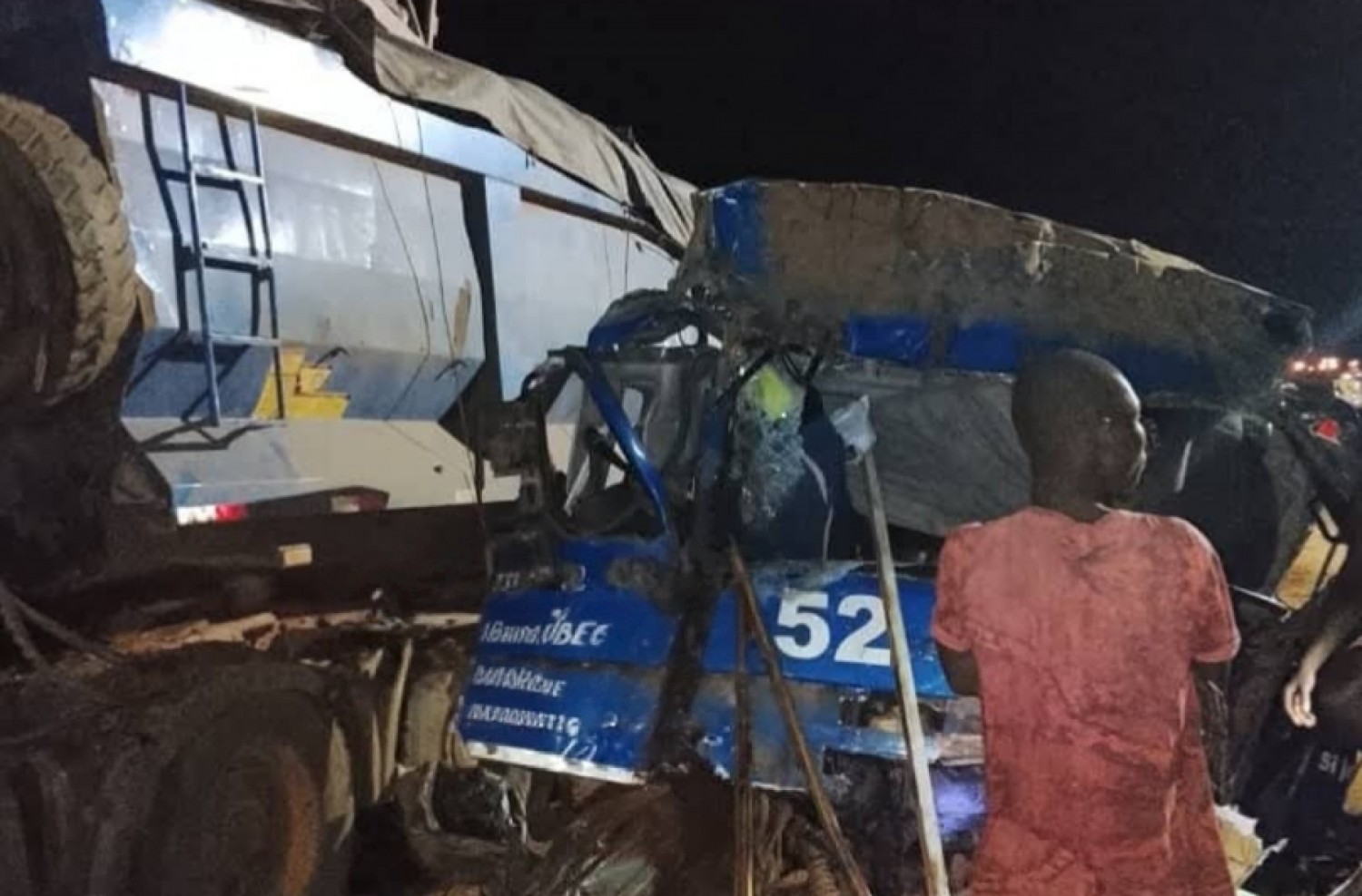 Côte d'Ivoire : Drame routier nocturne à Grégbeu (Daloa), deux vies perdues dans un violent accident