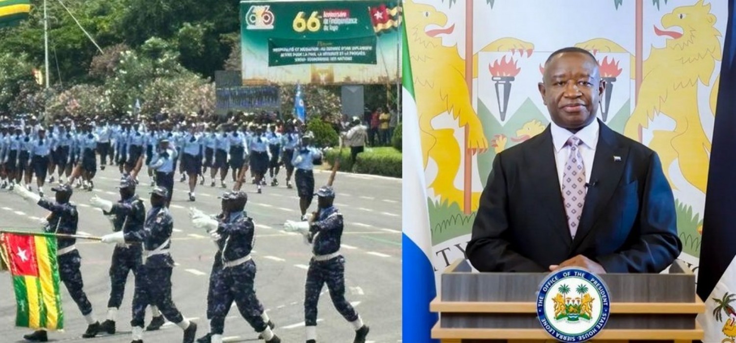 Togo-Sierra Leone : 66e et 65e fêtes de l'indépendance, défilé au Togo, discours en Sierra Leone