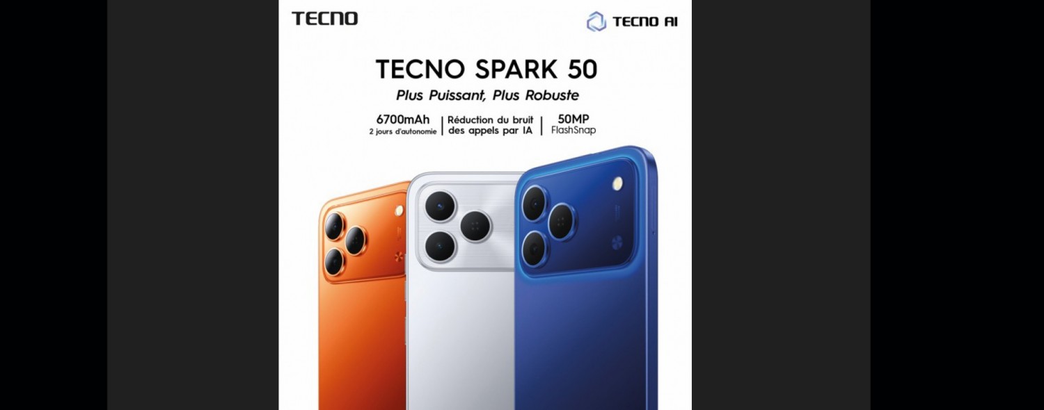 Côte d'Ivoire : TECNO SPARK 50 : Le smartphone conçu pour ne jamais vous lâcher au quotidien