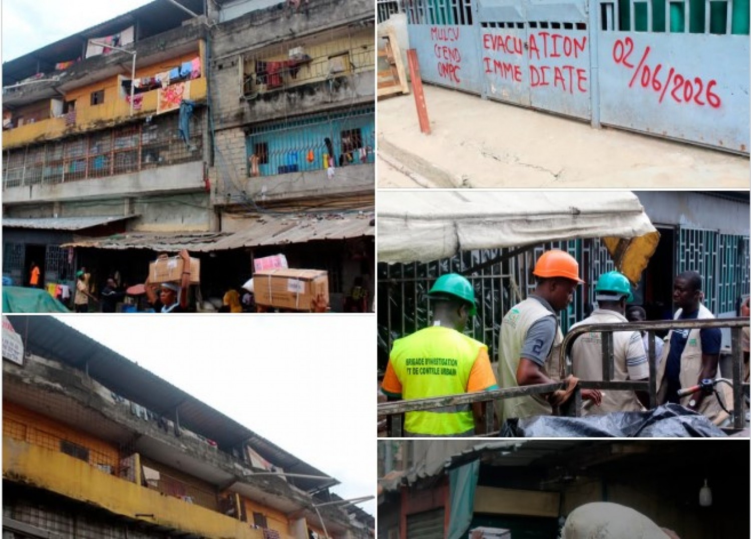 Côte d'Ivoire : Evacuation immédiate d'un bâtiment R+3 en état de vétusté  au quartier Forum dans la commune d'Adjamé