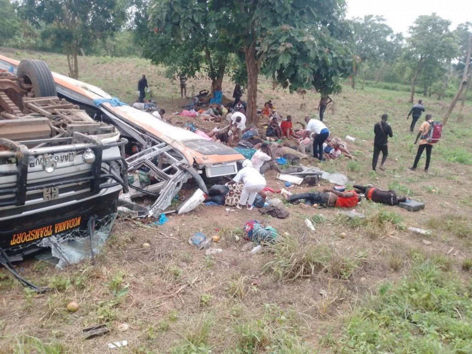 Côte d'Ivoire :  Drame sur l'axe Niakaramandougou-Katiola, huit personnes perdent la vie dans le renversement d'un car
