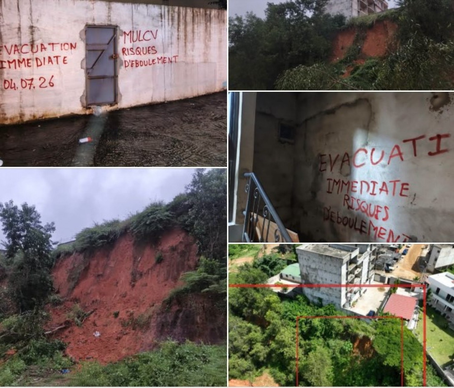 Côte d'Ivoire : Trois immeubles (R+4, R+1 et R+0) exposés à un danger d'éboulement à Akouédo, les résidents contraints de quitter les lieux