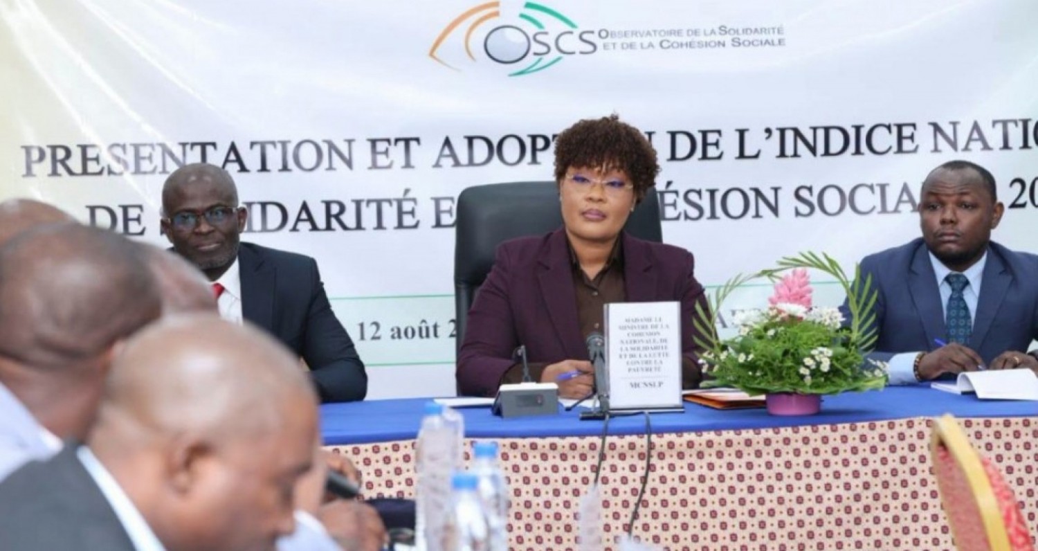 Côte d'Ivoire : L'Indice National de Solidarité et de Cohésion Sociale (INSCS) est passé de 52,2 % en 2021 à 57,95 % en 2023 avec une cible de 65 % à l'horizon 2030